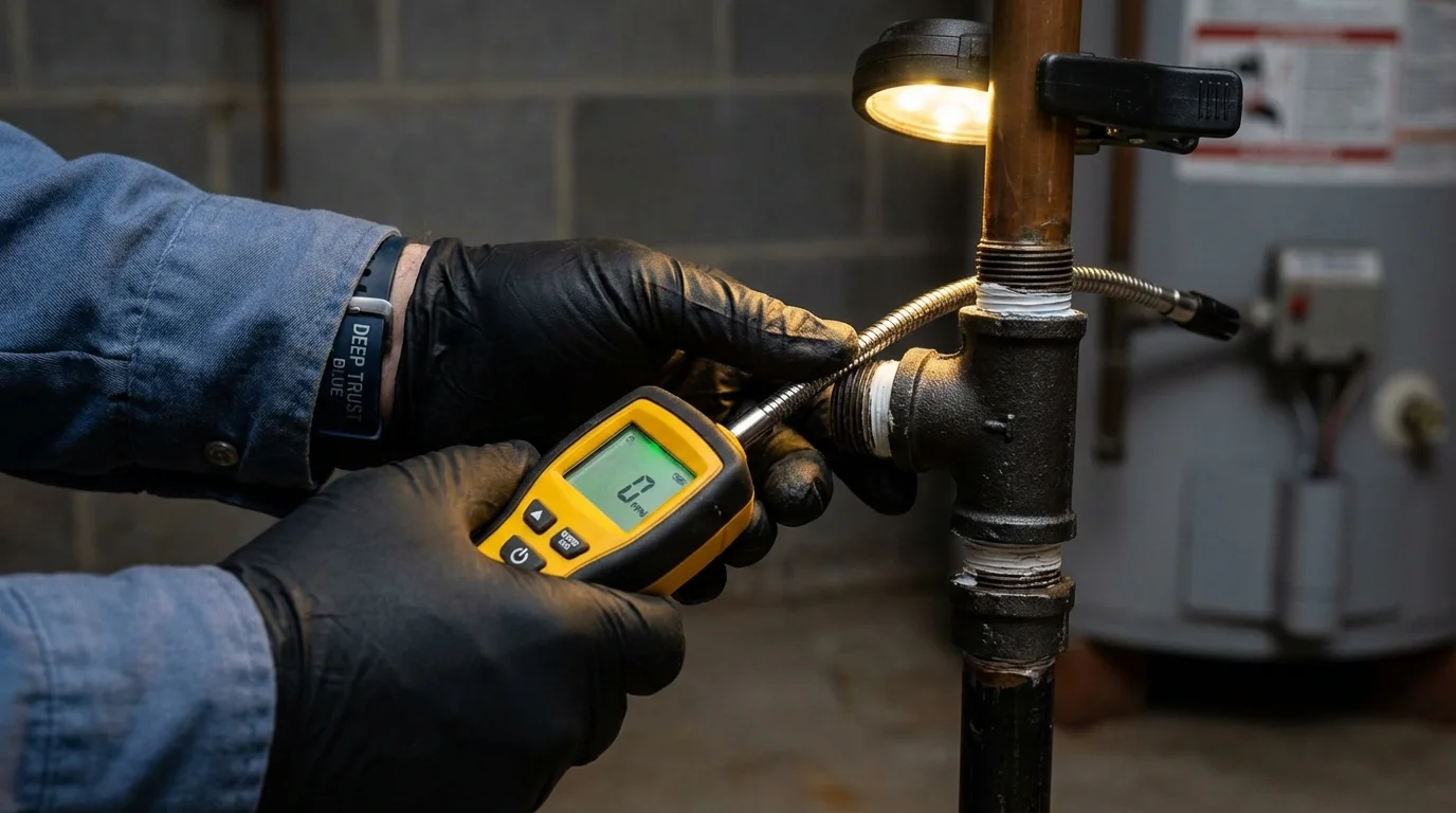 Gas leak detection with electronic sniffer by Johns Plumbing LLC in Homestead