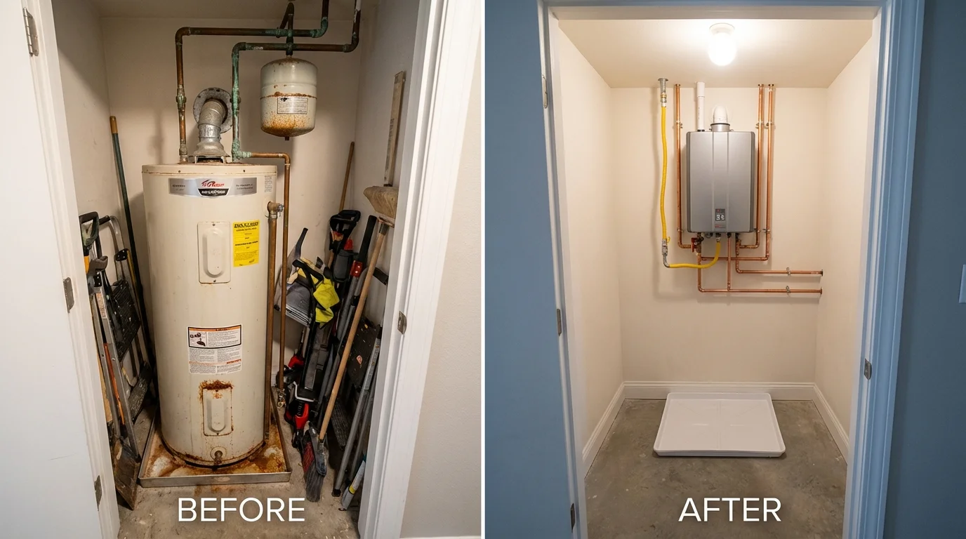 Tank water heater versus wall-mounted tankless unit comparison for Homestead, FL homeowners